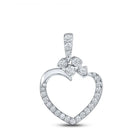 Radiant Love: 10kt White Gold Diamond Heart Pendant - Splendid Jewellery