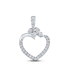 Load image into Gallery viewer, Radiant Love: 10kt White Gold Diamond Heart Pendant - Splendid Jewellery