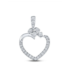 Radiant Love: 10kt White Gold Diamond Heart Pendant - Splendid Jewellery