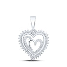 Radiant Love: 10kt White Gold Diamond Heart Pendant - Splendid Jewellery