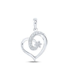 Radiant Love: 10kt White Gold Diamond Heart Pendant - Splendid Jewellery