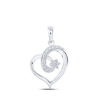 Radiant Love: 10kt White Gold Diamond Heart Pendant - Splendid Jewellery