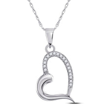 Load image into Gallery viewer, Radiant Love: 10kt White Gold Diamond Heart Pendant - Splendid Jewellery