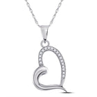 Radiant Love: 10kt White Gold Diamond Heart Pendant - Splendid Jewellery