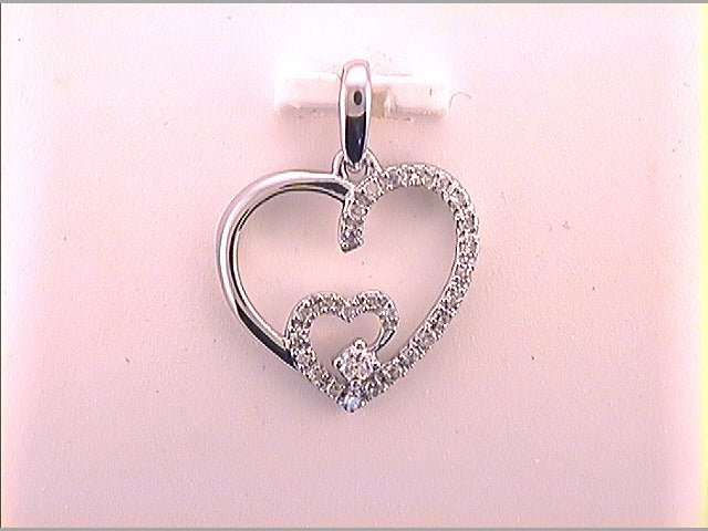 Radiant Love: 10kt White Gold Diamond Heart Pendant - Splendid Jewellery