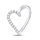 Radiant Love: 10kt White Gold Diamond Heart Pendant - Splendid Jewellery