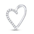 Radiant Love: 10kt White Gold Diamond Heart Pendant - Splendid Jewellery