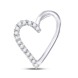 Radiant Love: 10kt White Gold Diamond Heart Pendant - Splendid Jewellery