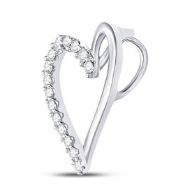 Radiant Love: 10kt White Gold Diamond Heart Pendant - Splendid Jewellery