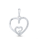 Radiant Love: 10kt White Gold Diamond Heart Pendant - Splendid Jewellery
