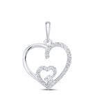 Radiant Love: 10kt White Gold Diamond Heart Pendant - Splendid Jewellery