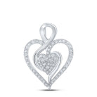 Radiant Love: 10kt White Gold Diamond Heart Pendant - Splendid Jewellery