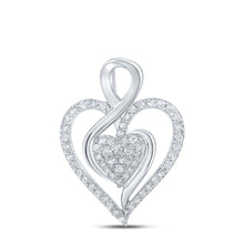 Load image into Gallery viewer, Radiant Love: 10kt White Gold Diamond Heart Pendant - Splendid Jewellery