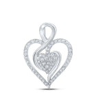 Radiant Love: 10kt White Gold Diamond Heart Pendant - Splendid Jewellery