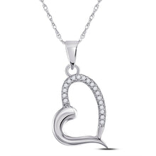 Load image into Gallery viewer, Radiant Love: 10kt White Gold Diamond Heart Pendant  Top View from Splendid Jewellery