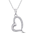 Radiant Love: 10kt White Gold Diamond Heart Pendant  Top View from Splendid Jewellery