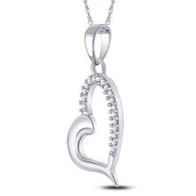 Load image into Gallery viewer, Radiant Love: 10kt White Gold Diamond Heart Pendant - Splendid Jewellery