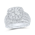 Radiant Love | 10kt White Gold Diamond Majesty Bridal Wedding Ring Band Set 2 Cttw - Splendid Jewellery