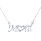 Radiant Love: 10kt White Gold Diamond Mom Necklace - Splendid Jewellery