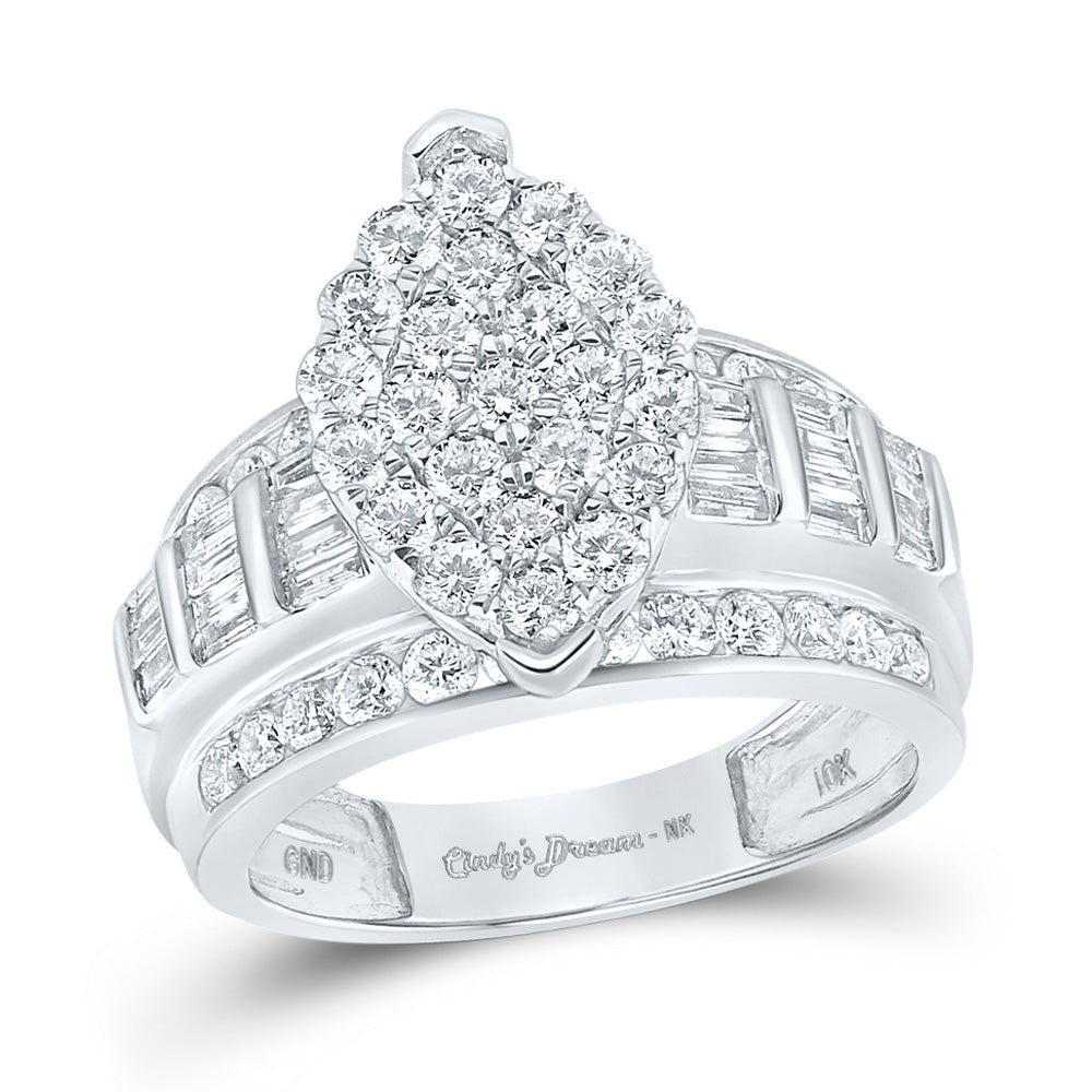 Radiant Love 10kt White Gold Diamond Oval Bridal Wedding Engagement Ring - Splendid Jewellery