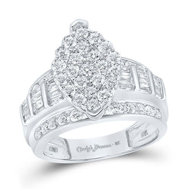 Radiant Love 10kt White Gold Diamond Oval Bridal Wedding Engagement Ring - Splendid Jewellery