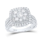 Radiant Love: 10kt White Gold Diamond Square Bridal Wedding Engagement Ring - Splendid Jewellery