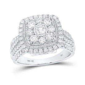 Radiant Love: 10kt White Gold Diamond Square Bridal Wedding Engagement Ring - Splendid Jewellery
