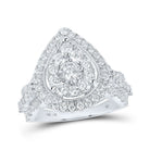 Radiant Love: 10kt White Gold Diamond Teardrop Bridal Wedding Engagement Ring - Splendid Jewellery