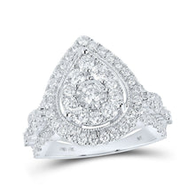 Load image into Gallery viewer, Radiant Love: 10kt White Gold Diamond Teardrop Bridal Wedding Engagement Ring - Splendid Jewellery