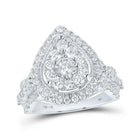 Radiant Love: 10kt White Gold Diamond Teardrop Bridal Wedding Engagement Ring - Splendid Jewellery