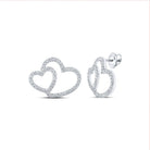 Radiant Love: 10kt White Gold Heart Diamond Earrings - Splendid Jewellery