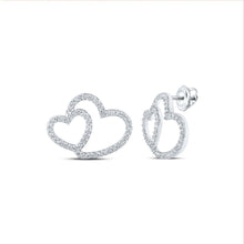 Load image into Gallery viewer, Radiant Love: 10kt White Gold Heart Diamond Earrings - Splendid Jewellery