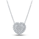 Radiant Love: 10kt White Gold Heart Diamond Pendant Necklace - Splendid Jewellery