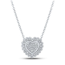 Load image into Gallery viewer, Radiant Love: 10kt White Gold Heart Diamond Pendant Necklace - Splendid Jewellery