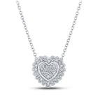 Radiant Love: 10kt White Gold Heart Diamond Pendant Necklace - Splendid Jewellery