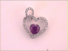Radiant Love: 10kt White Gold Heart Ruby Diamond Pendant - Splendid Jewellery