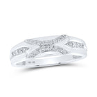 Radiant Love: 10kt White Gold His Hers Round Diamond Cluster Matching Wedding Set 1/2 Cttw - Alternate view 2 from Splendid Jewellery