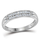 Radiant Love: 10kt White Gold His Hers Round Diamond Cluster Matching Wedding Set - Alternate view 3 from Splendid Jewellery