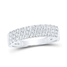 Load image into Gallery viewer, Radiant Love: 10kt White Gold His Hers Round Diamond Cluster Wedding Set - Alternate view 2 from Splendid Jewellery