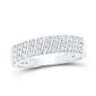 Radiant Love: 10kt White Gold His Hers Round Diamond Cluster Wedding Set - Alternate view 2 from Splendid Jewellery