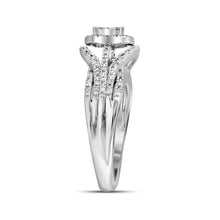 Load image into Gallery viewer, Radiant Love | 10kt White Gold Mesmerizing Diamond Cluster Bridal Wedding Engagement Ring 1/3 Cttw | Splendid Jewellery Side View 2 from Splendid Jewellery