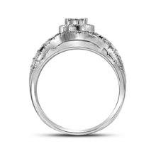 Load image into Gallery viewer, Radiant Love | 10kt White Gold Mesmerizing Diamond Cluster Bridal Wedding Engagement Ring 1/3 Cttw | Splendid Jewellery Top View from Splendid Jewellery