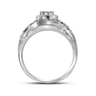 Radiant Love | 10kt White Gold Mesmerizing Diamond Cluster Bridal Wedding Engagement Ring 1/3 Cttw | Splendid Jewellery Top View from Splendid Jewellery