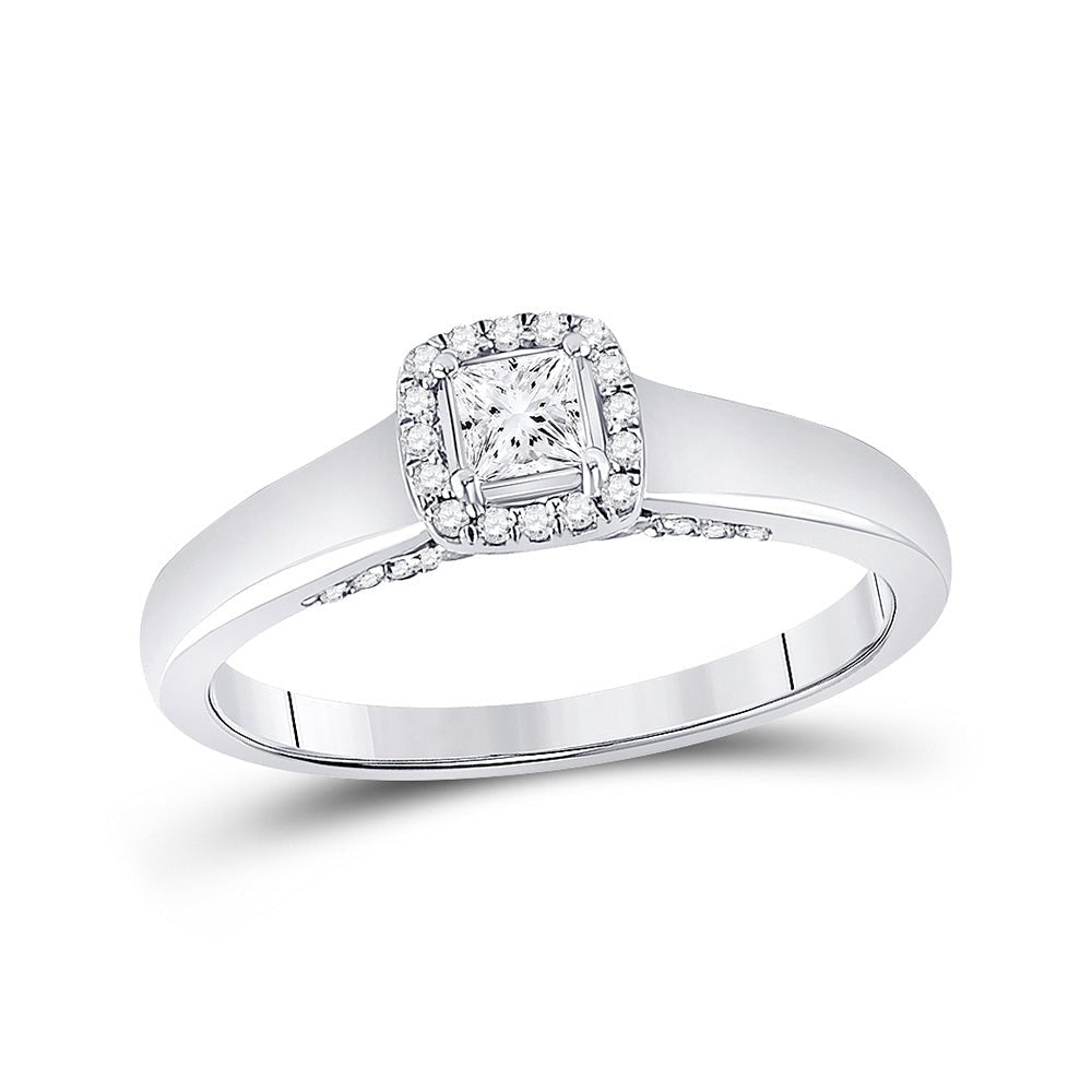 Radiant Love: 10kt White Gold Princess Diamond Solitaire Bridal Wedding Engagement Ring 1/3 Cttw - Splendid Jewellery