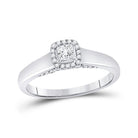 Radiant Love: 10kt White Gold Princess Diamond Solitaire Bridal Wedding Engagement Ring 1/3 Cttw - Splendid Jewellery
