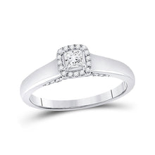 Load image into Gallery viewer, Radiant Love: 10kt White Gold Princess Diamond Solitaire Bridal Wedding Engagement Ring 1/3 Cttw - Splendid Jewellery