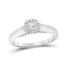 Radiant Love: 10kt White Gold Princess Diamond Solitaire Bridal Wedding Engagement Ring 1/3 Cttw - Splendid Jewellery