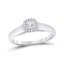 Radiant Love: 10kt White Gold Princess Diamond Solitaire Bridal Wedding Engagement Ring 1/3 Cttw - Splendid Jewellery