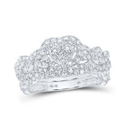 Radiant Love | 10kt White Gold Round Diamond Bridal Wedding Ring Band Set 1 - 1/4 Cttw | Splendid Jewellery - Splendid Jewellery