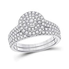 Radiant Love 10kt White Gold Round Diamond Bridal Wedding Ring Band Set 1 Cttw - Splendid Jewellery